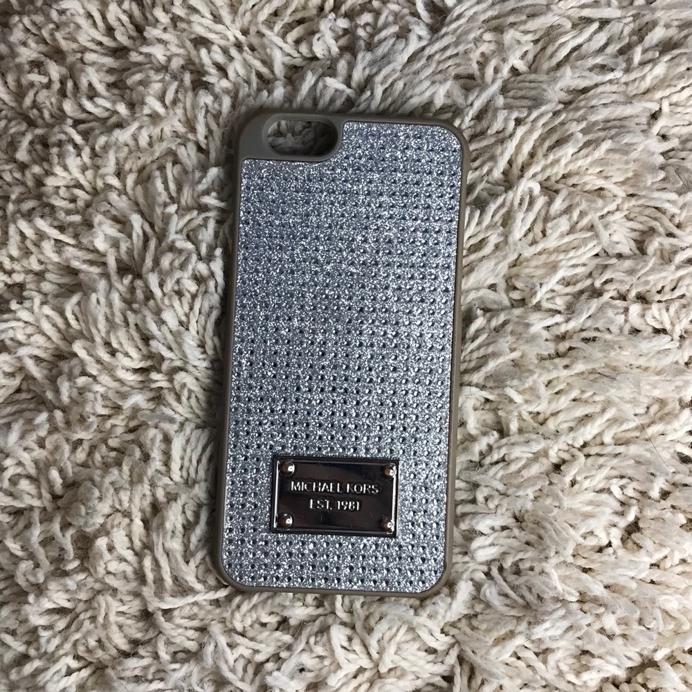 Michael Kors IPhone 6 Silver Bejeweled Phone Case